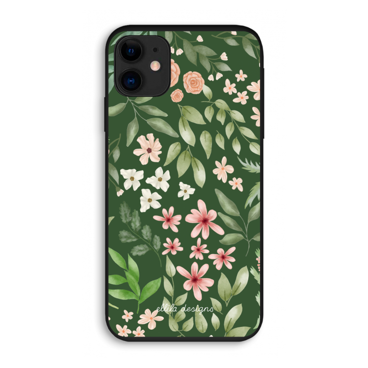 Botanical green sweet flower heaven: iPhone 11 Biologisch afbreekbaar hoesje