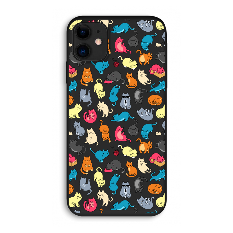 Kleurrijke katten: iPhone 11 Biologisch afbreekbaar hoesje