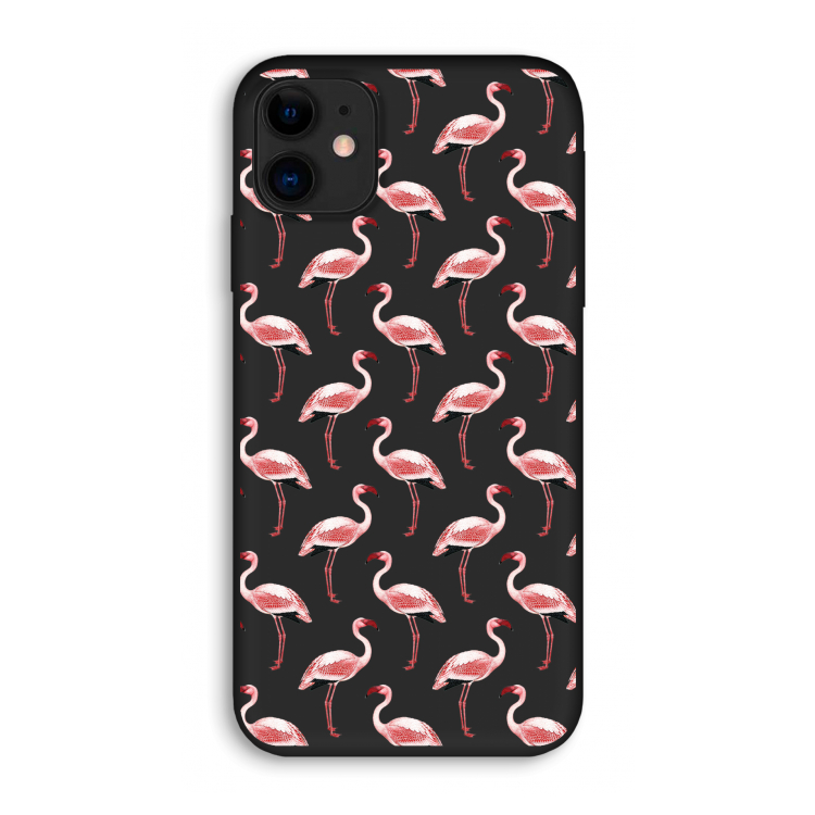 Flamingoprint groen: iPhone 11 Biologisch afbreekbaar hoesje
