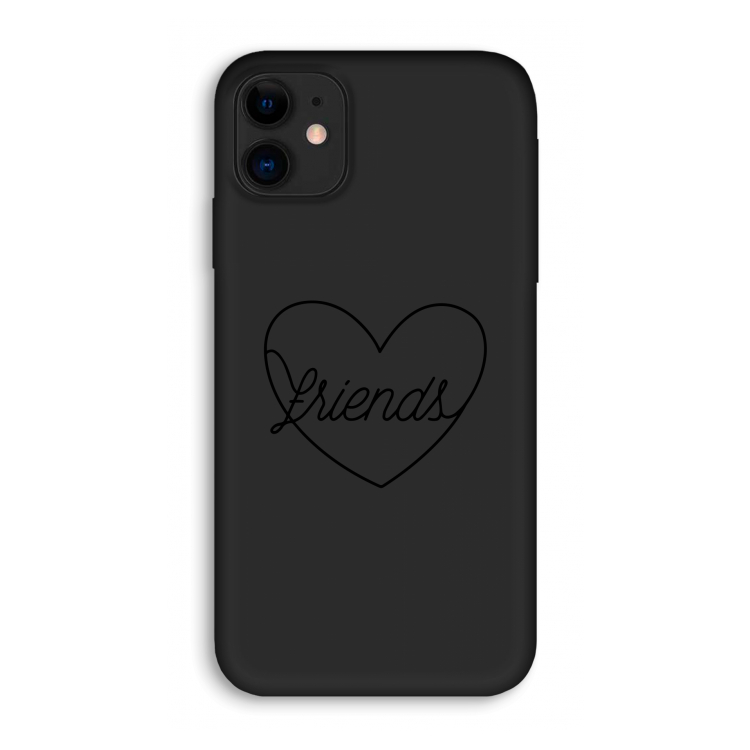 Friends heart black: iPhone 11 Biologisch afbreekbaar hoesje