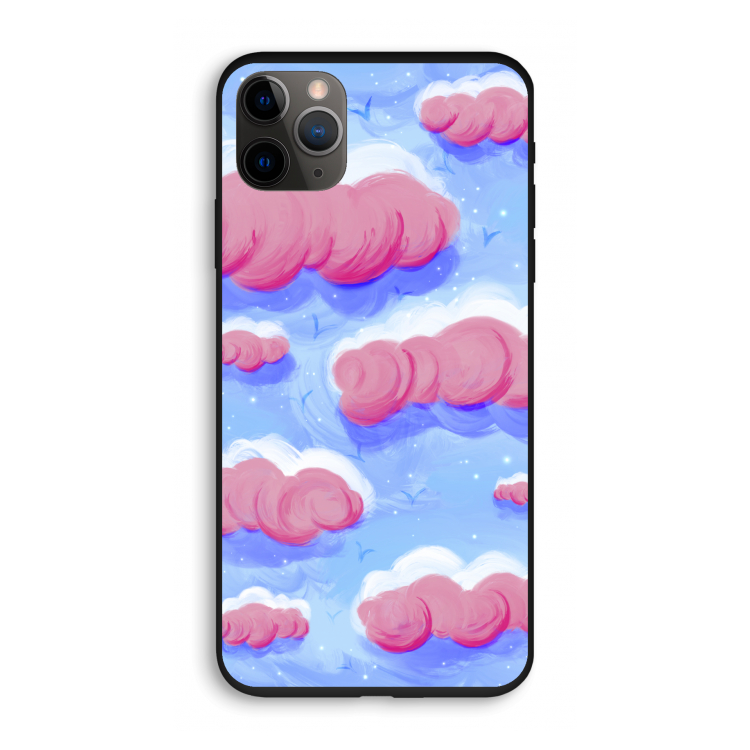Roze wolken met vogels: iPhone 11 Pro Biologisch afbreekbaar hoesje