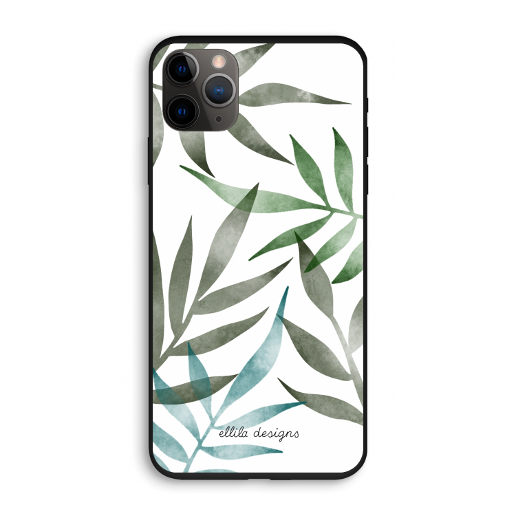 Tropical watercolor leaves: iPhone 11 Pro Biologisch afbreekbaar hoesje