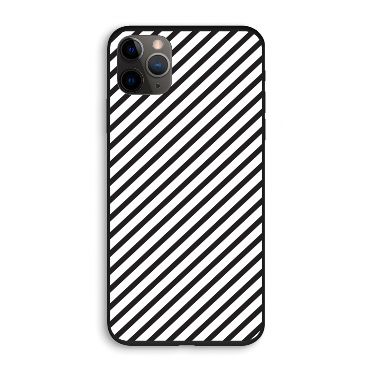 Strepen zwart-wit: iPhone 11 Pro Biologisch afbreekbaar hoesje