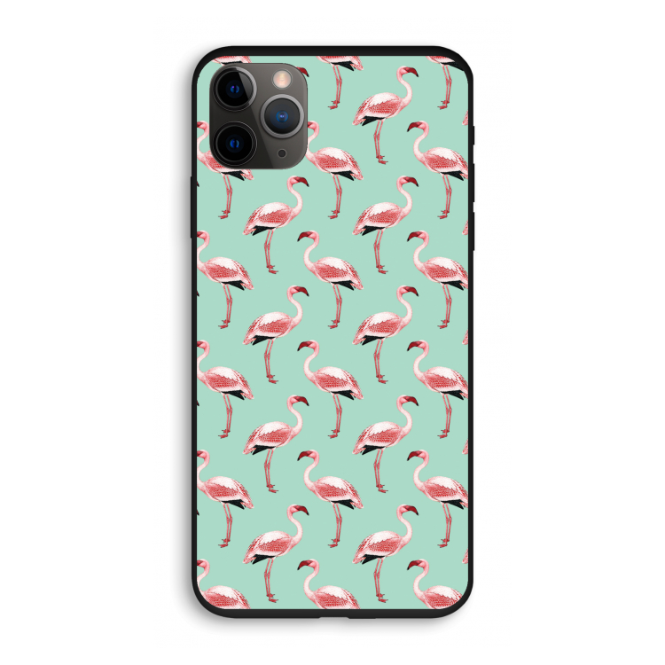 Flamingoprint groen: iPhone 11 Pro Biologisch afbreekbaar hoesje