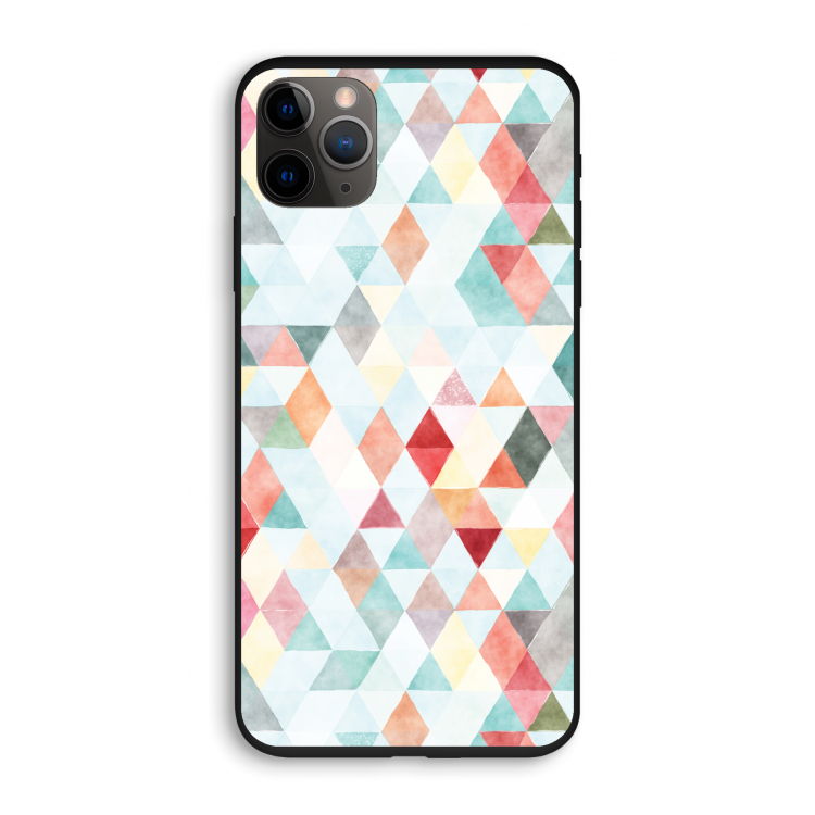 Gekleurde driehoekjes pastel: iPhone 11 Pro Biologisch afbreekbaar hoesje
