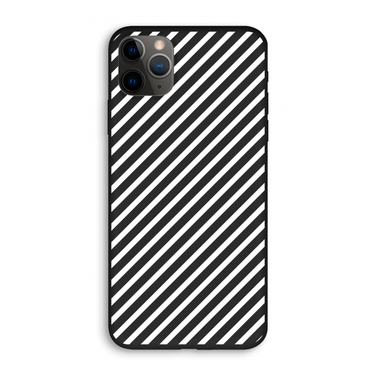 Strepen zwart-wit: iPhone 11 Pro Biologisch afbreekbaar hoesje