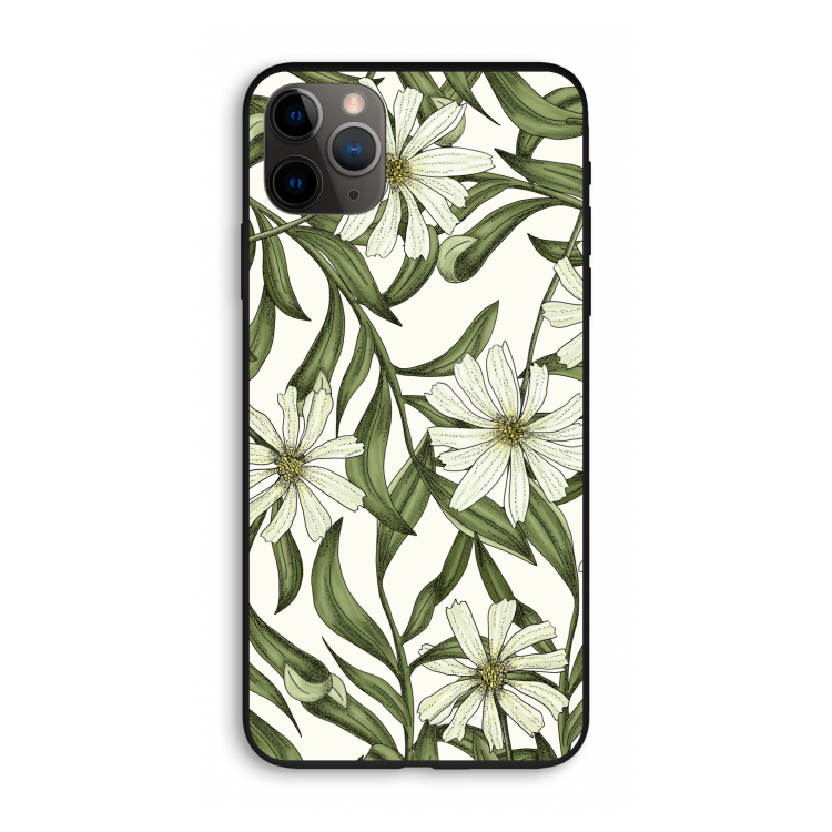 Wit bloemenpatroon: iPhone 11 Pro Max Biologisch afbreekbaar hoesje