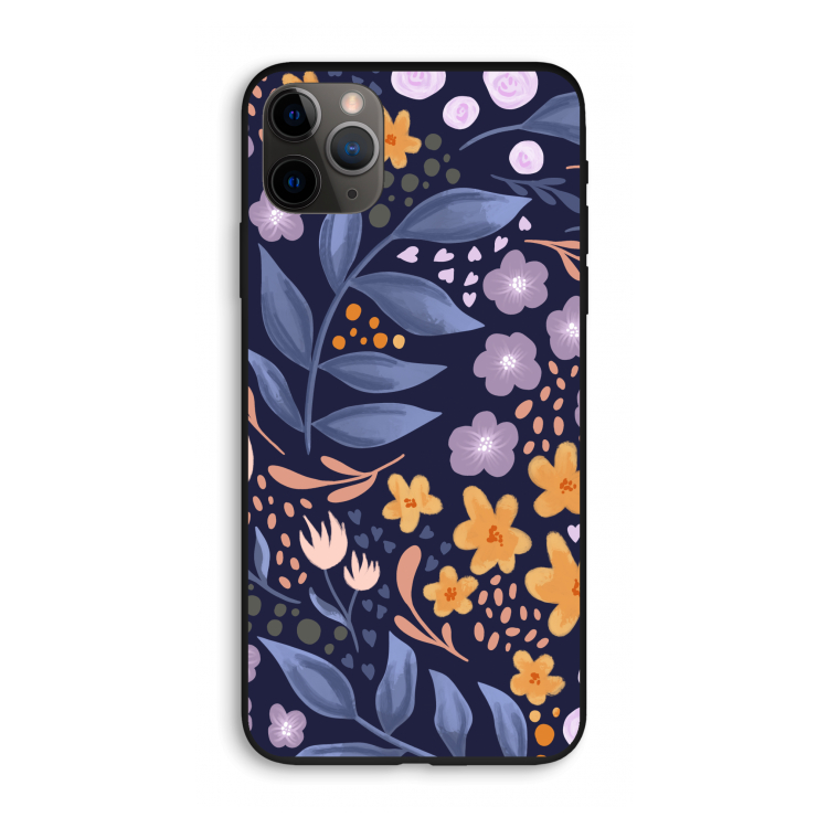 Flowers with blue leaves: iPhone 11 Pro Max Biologisch afbreekbaar hoesje