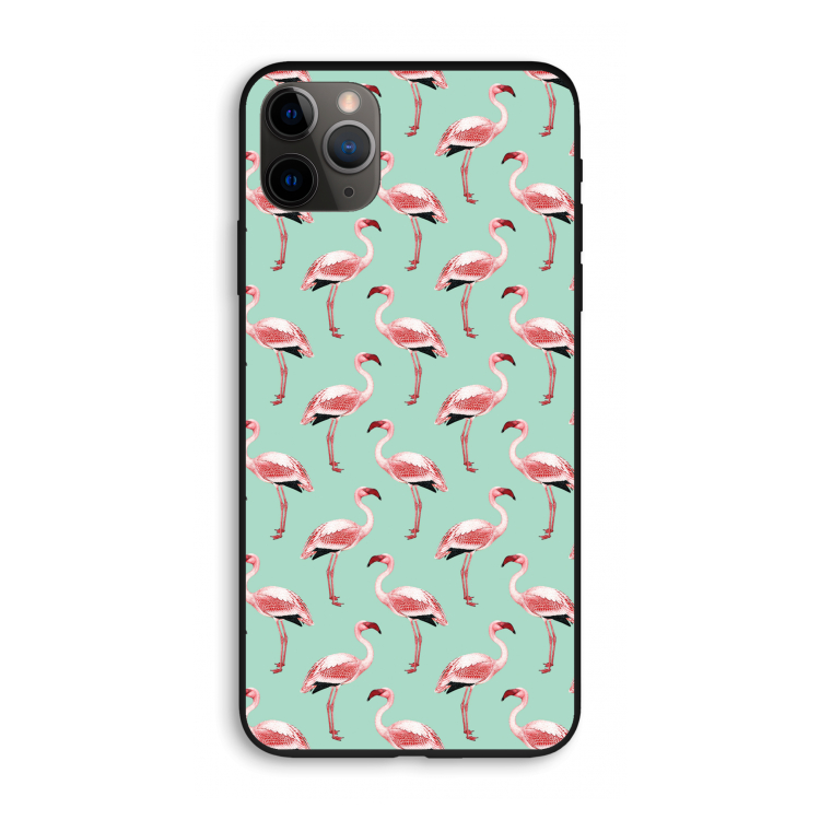 Flamingoprint groen: iPhone 11 Pro Max Biologisch afbreekbaar hoesje