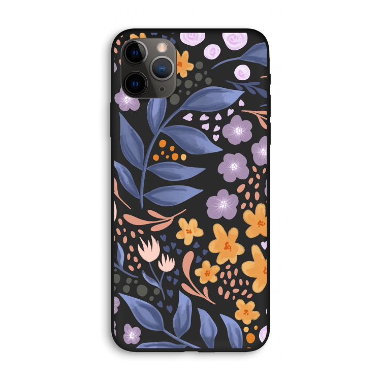 Flowers with blue leaves: iPhone 11 Pro Max Biologisch afbreekbaar hoesje