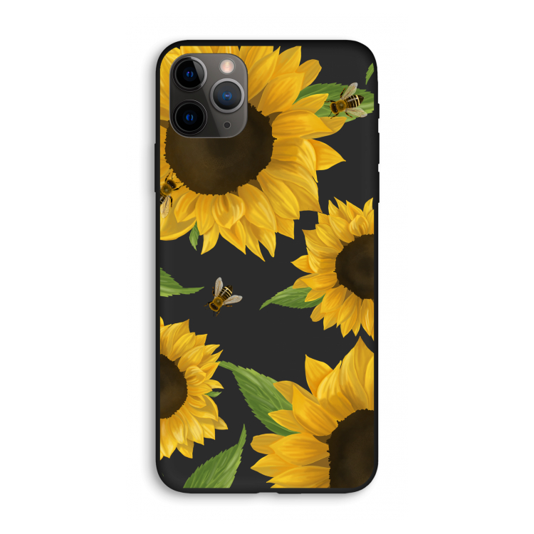 Sunflower and bees: iPhone 11 Pro Max Biologisch afbreekbaar hoesje