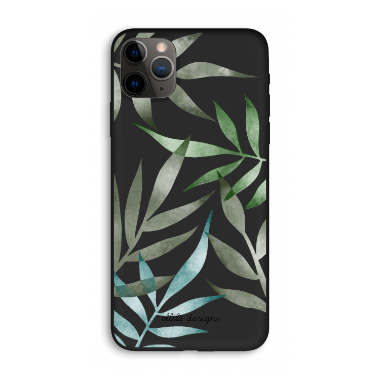 Tropical watercolor leaves: iPhone 11 Pro Max Biologisch afbreekbaar hoesje