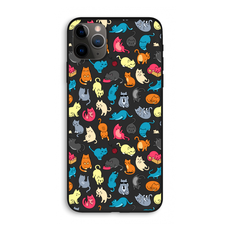 Kleurrijke katten: iPhone 11 Pro Max Biologisch afbreekbaar hoesje