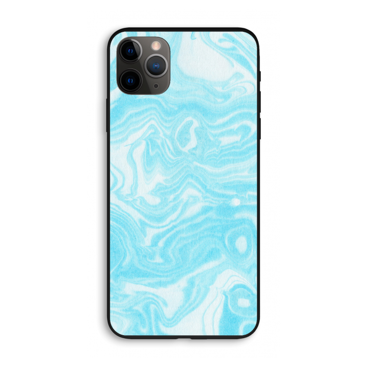Waterverf blauw: iPhone 11 Pro Max Biologisch afbreekbaar hoesje