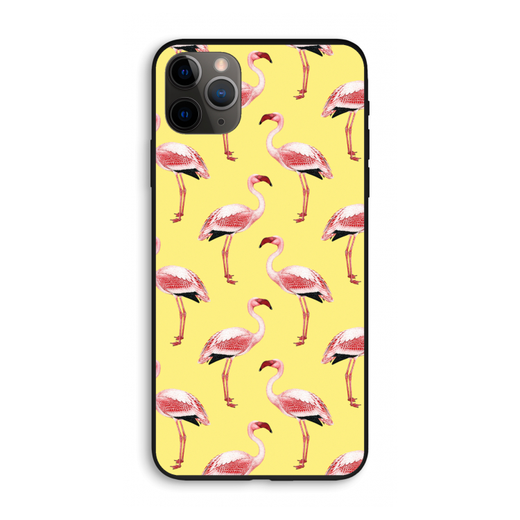 Flamingo's geel: iPhone 11 Pro Max Biologisch afbreekbaar hoesje