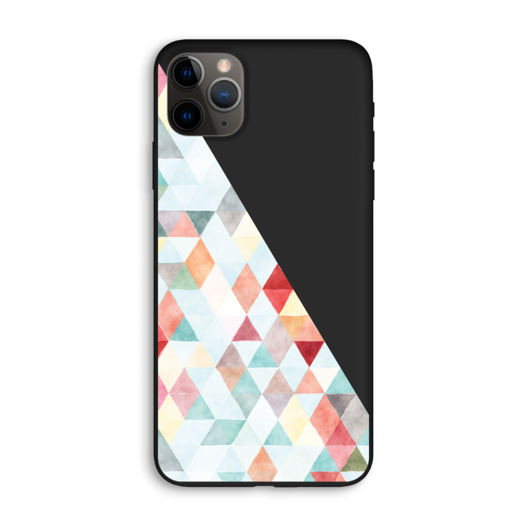 Gekleurde driehoekjes pastel: iPhone 11 Pro Max Biologisch afbreekbaar hoesje