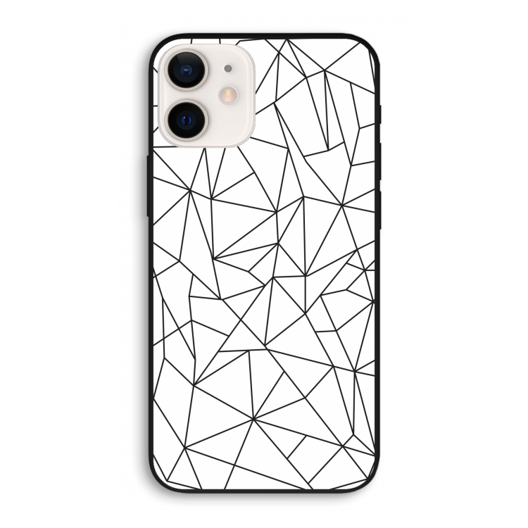 Geometrische lijnen zwart: iPhone 12 Biologisch afbreekbaar hoesje