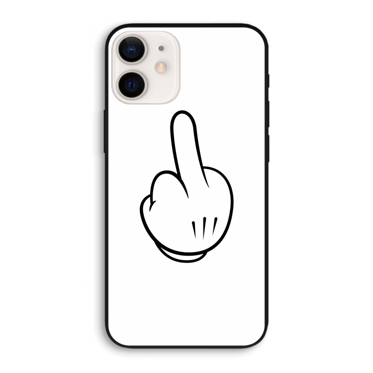 Middle finger white: iPhone 12 Biologisch afbreekbaar hoesje
