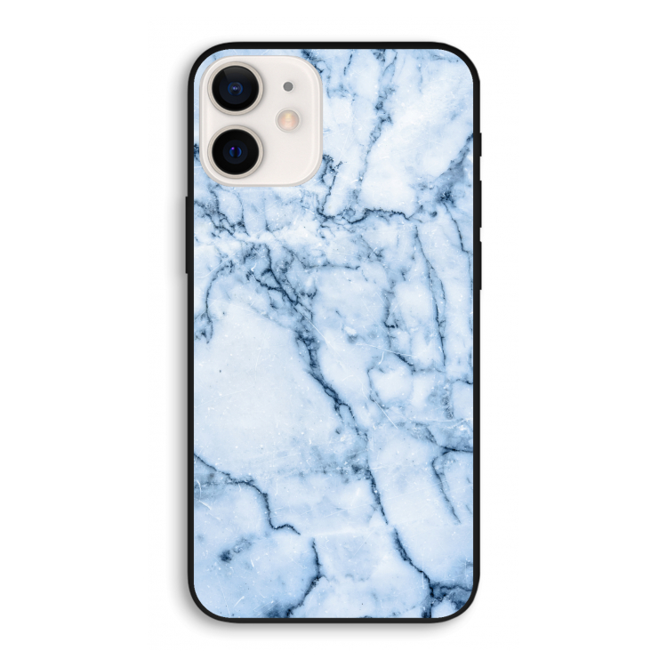 Blauw marmer: iPhone 12 Biologisch afbreekbaar hoesje