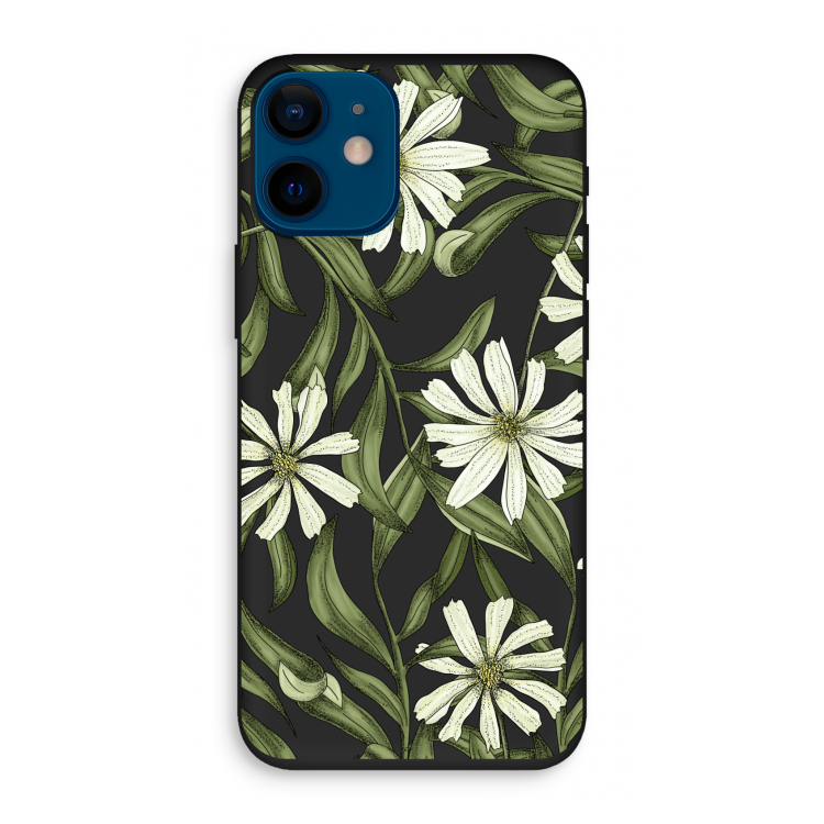 Wit bloemenpatroon: iPhone 12 mini Biologisch afbreekbaar hoesje