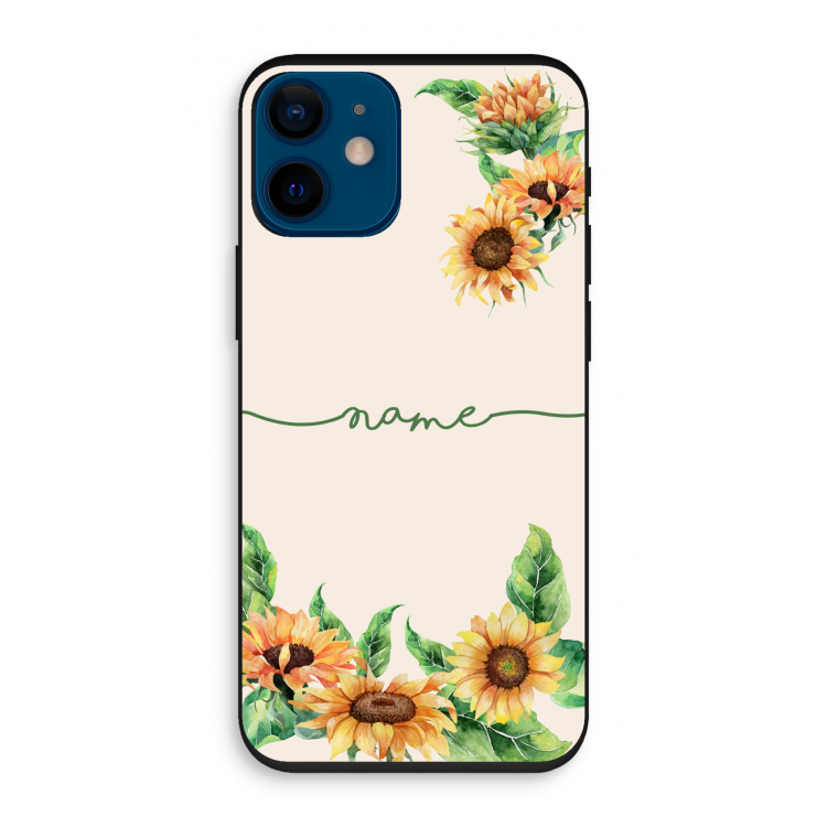 Zonnebloemen: iPhone 12 mini Biologisch afbreekbaar hoesje
