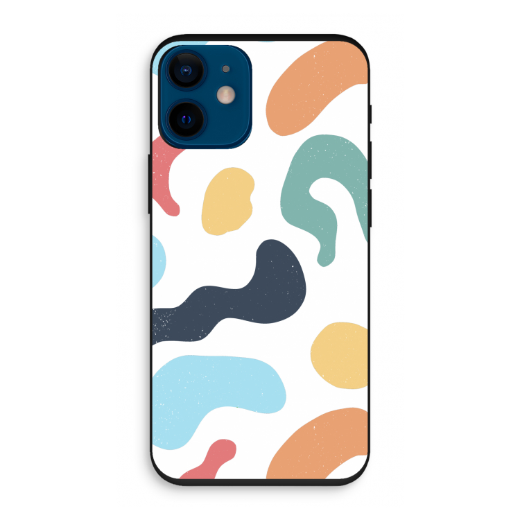 Memphis Shapes Blue: iPhone 12 mini Biologisch afbreekbaar hoesje