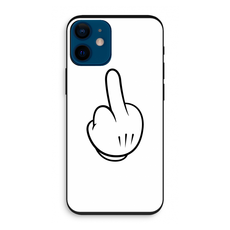Middle finger white: iPhone 12 mini Biologisch afbreekbaar hoesje