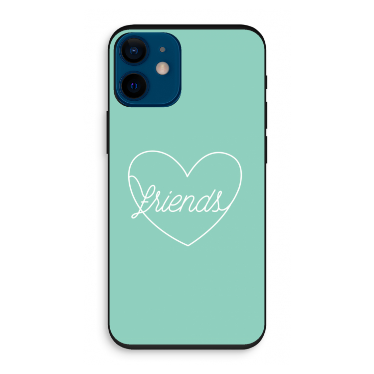 Friends heart pastel: iPhone 12 mini Biologisch afbreekbaar hoesje