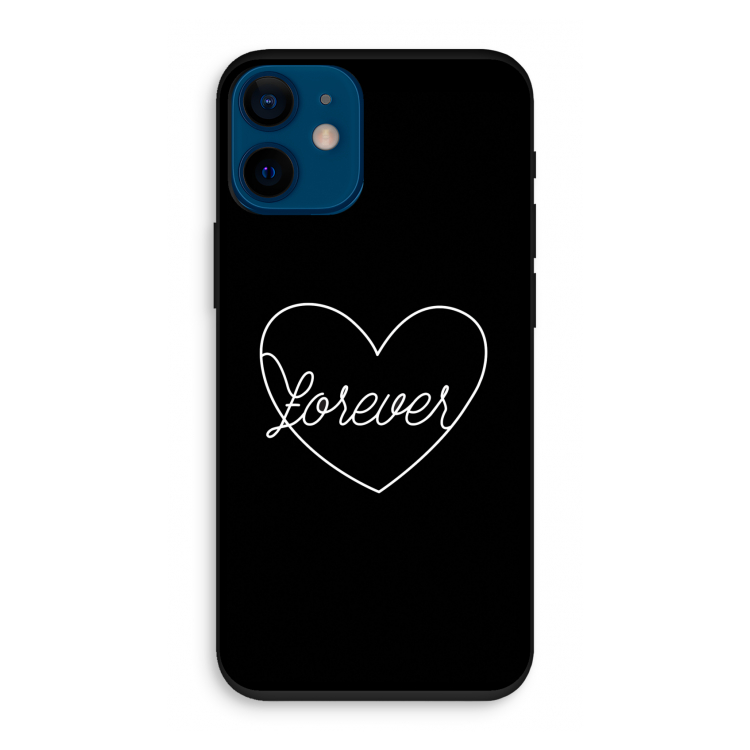 Forever heart black: iPhone 12 mini Biologisch afbreekbaar hoesje