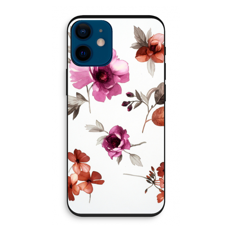 Geschilderde bloemen: iPhone 12 mini Biologisch afbreekbaar hoesje