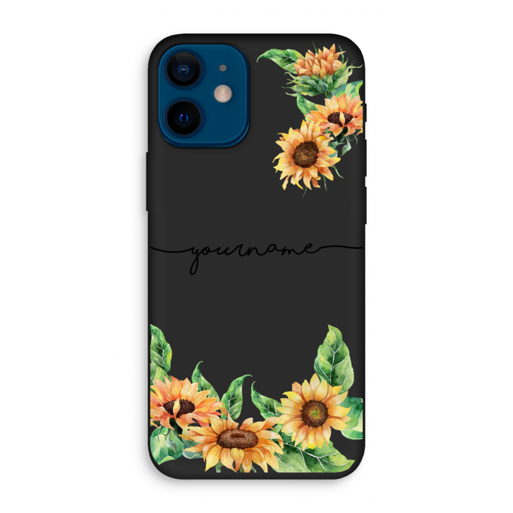 Zonnebloemen: iPhone 12 mini Biologisch afbreekbaar hoesje