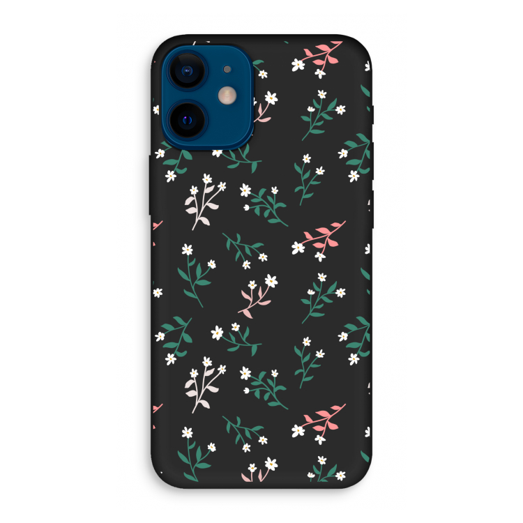 Small white flowers: iPhone 12 mini Biologisch afbreekbaar hoesje