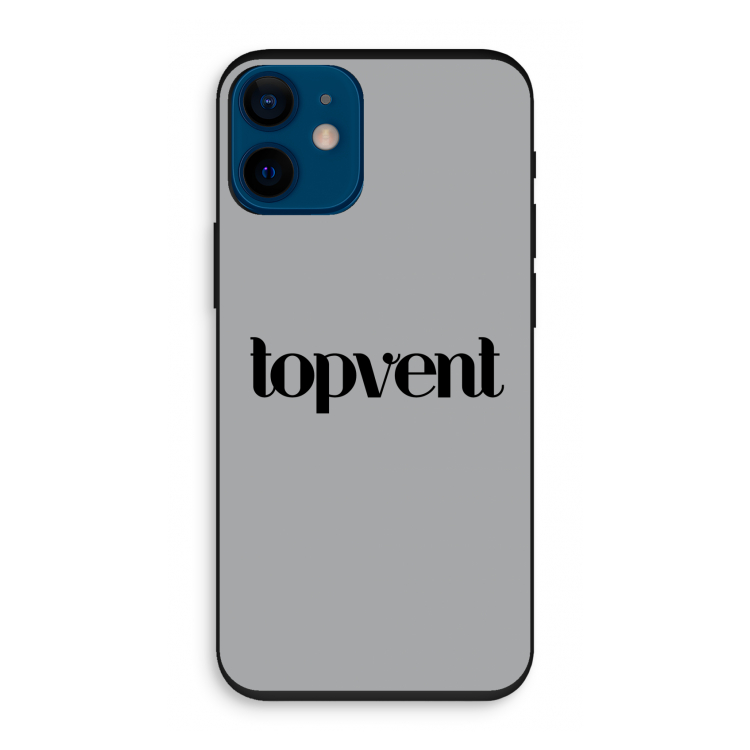 Topvent Grijs Zwart: iPhone 12 mini Biologisch afbreekbaar hoesje