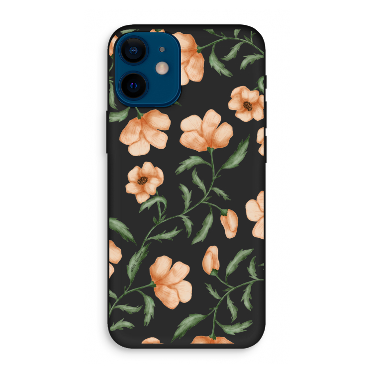Peachy flowers: iPhone 12 mini Biologisch afbreekbaar hoesje