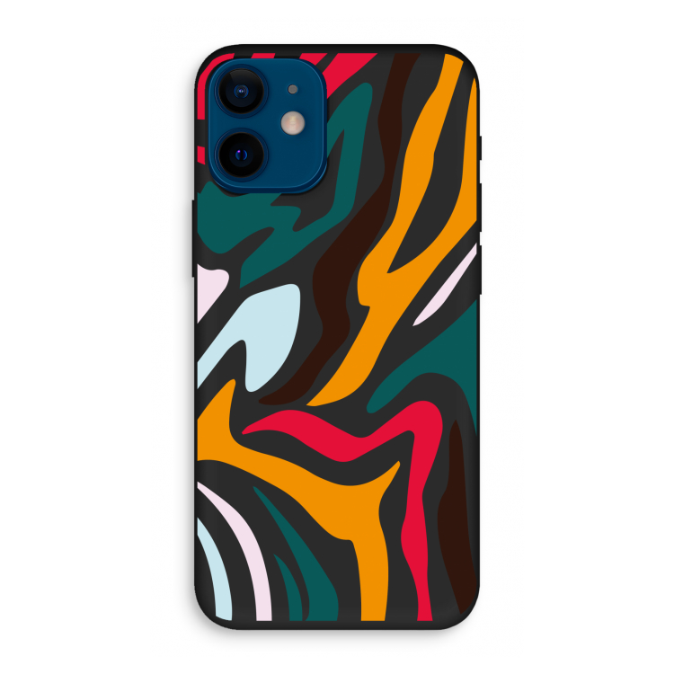 Colored Zebra: iPhone 12 mini Biologisch afbreekbaar hoesje