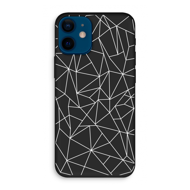 Geometrische lijnen wit: iPhone 12 mini Biologisch afbreekbaar hoesje