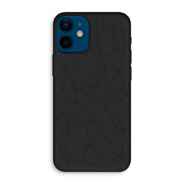 Geometrische lijnen zwart: iPhone 12 mini Biologisch afbreekbaar hoesje