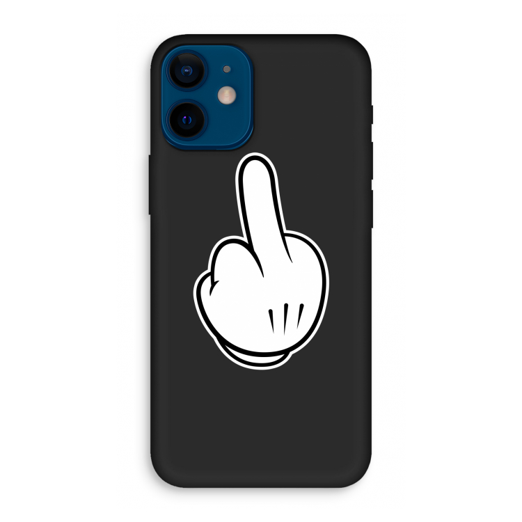 Middle finger white: iPhone 12 mini Biologisch afbreekbaar hoesje