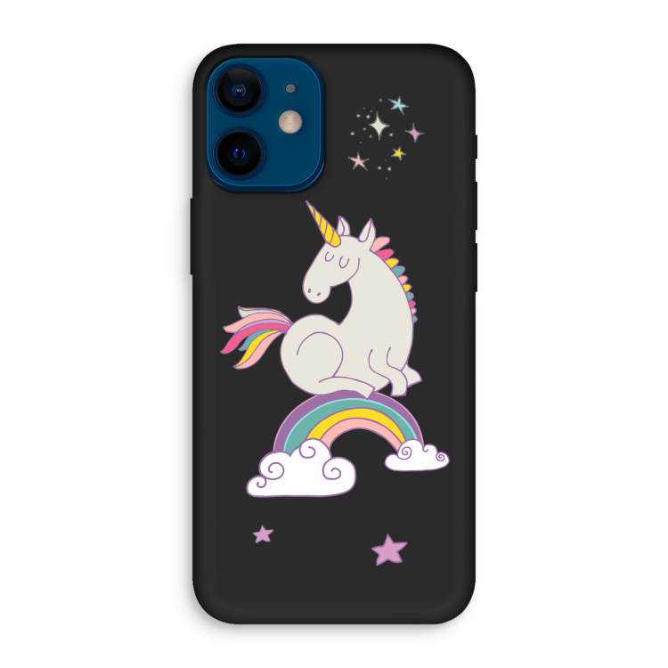 Regenboog eenhoorn: iPhone 12 mini Biologisch afbreekbaar hoesje