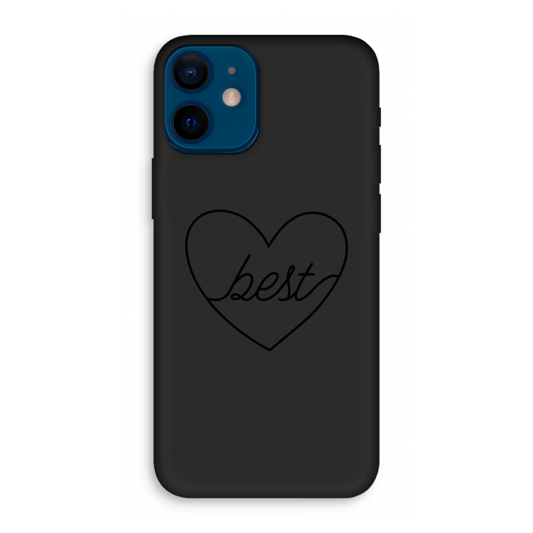 Best heart black: iPhone 12 mini Biologisch afbreekbaar hoesje