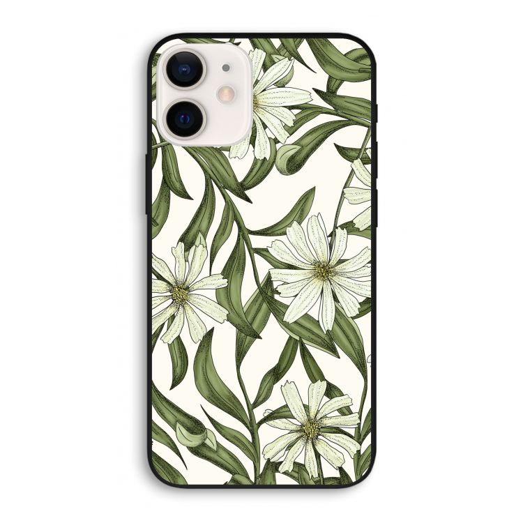 Wit bloemenpatroon: iPhone 12 Pro Biologisch afbreekbaar hoesje