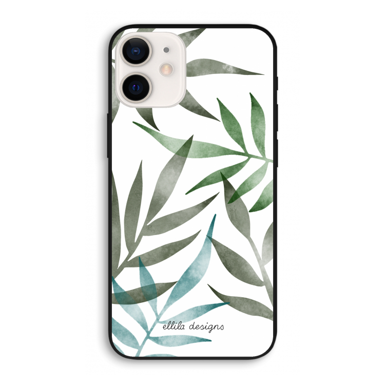 Tropical watercolor leaves: iPhone 12 Pro Biologisch afbreekbaar hoesje