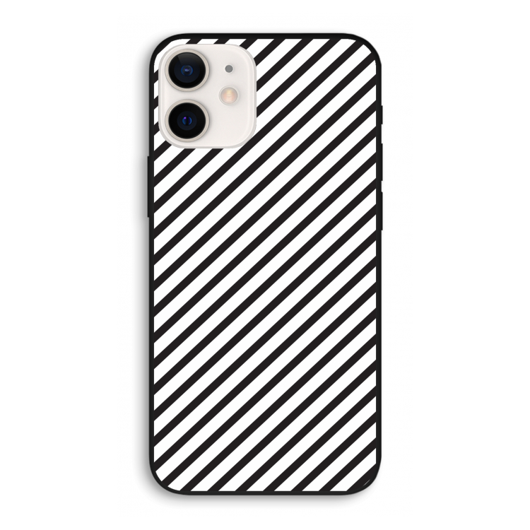 Strepen zwart-wit: iPhone 12 Pro Biologisch afbreekbaar hoesje