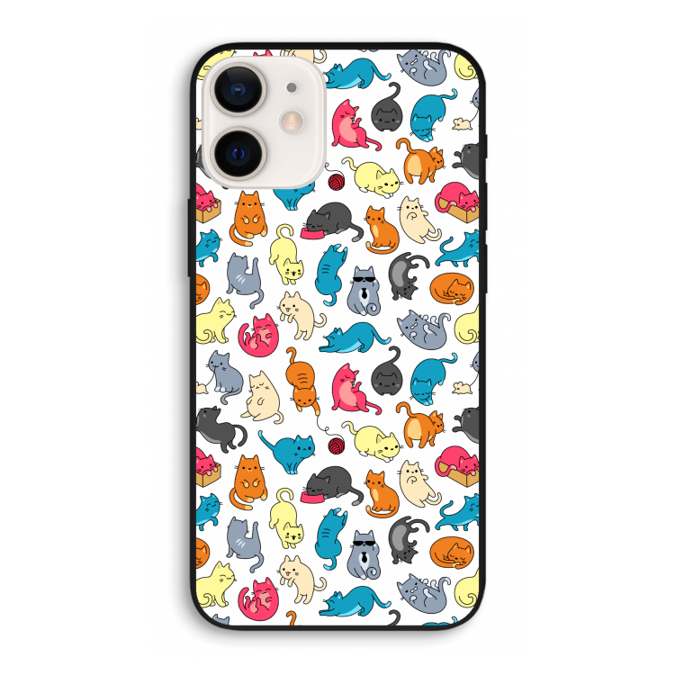 Kleurrijke katten: iPhone 12 Pro Biologisch afbreekbaar hoesje