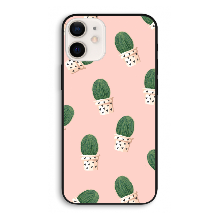 Cactusprint roze: iPhone 12 Pro Biologisch afbreekbaar hoesje