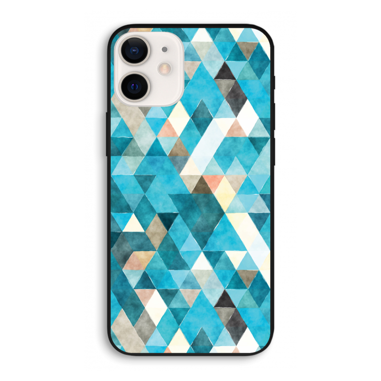 Gekleurde driehoekjes blauw: iPhone 12 Pro Biologisch afbreekbaar hoesje