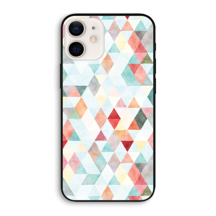 Gekleurde driehoekjes pastel: iPhone 12 Pro Biologisch afbreekbaar hoesje