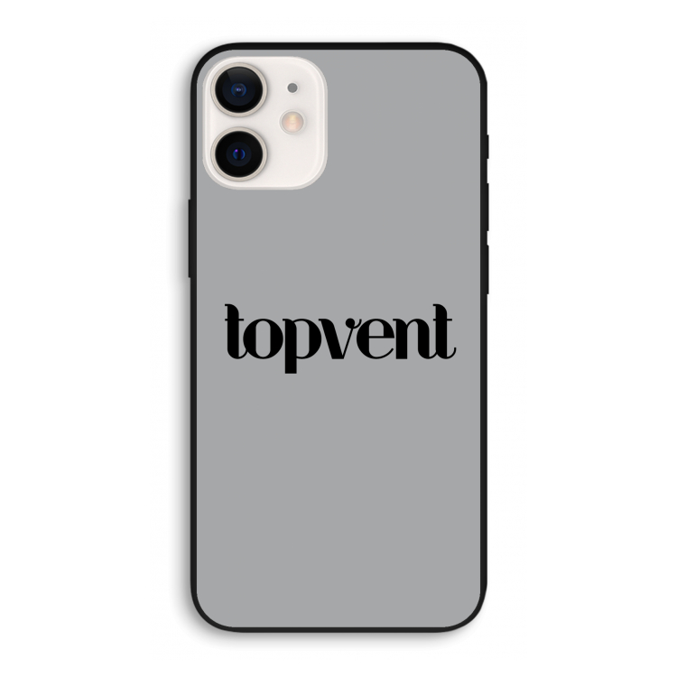 Topvent Grijs Zwart: iPhone 12 Pro Biologisch afbreekbaar hoesje