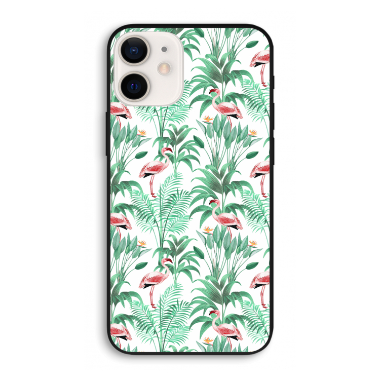 Flamingo bladeren: iPhone 12 Pro Biologisch afbreekbaar hoesje