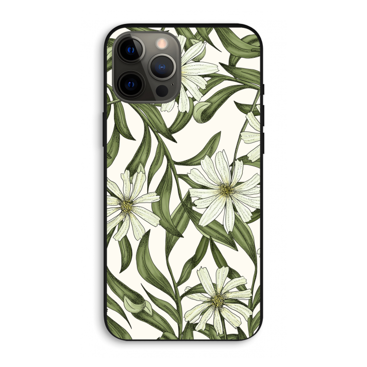 Wit bloemenpatroon: iPhone 12 Pro Max Biologisch afbreekbaar hoesje